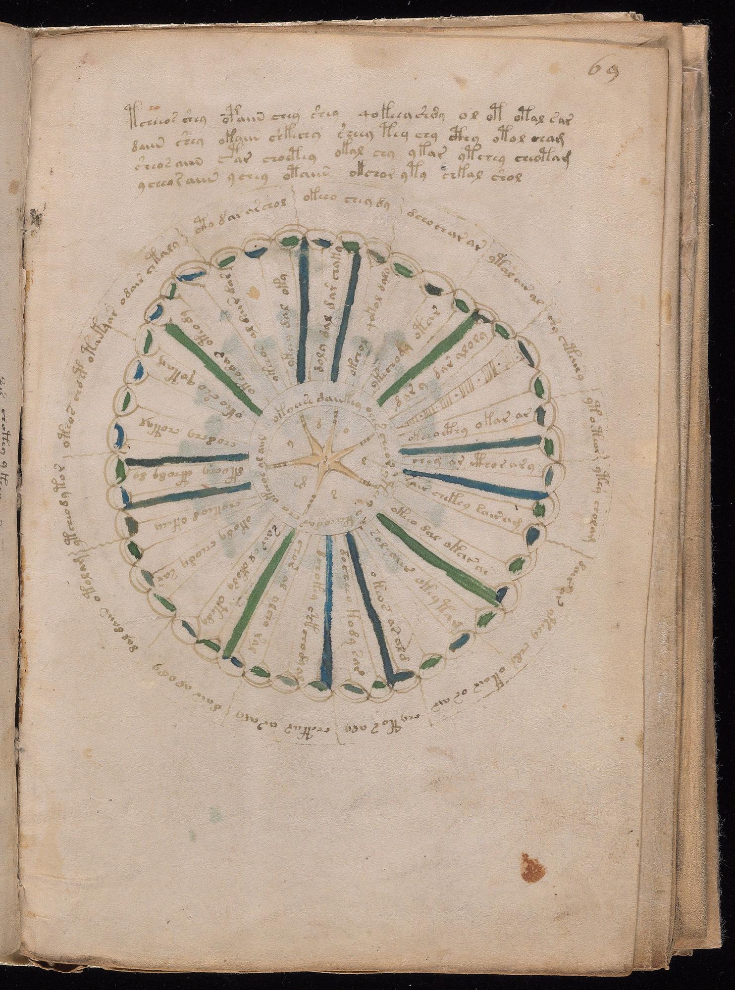 Voynich Manuscript folio f69r — Beinecke MS 408